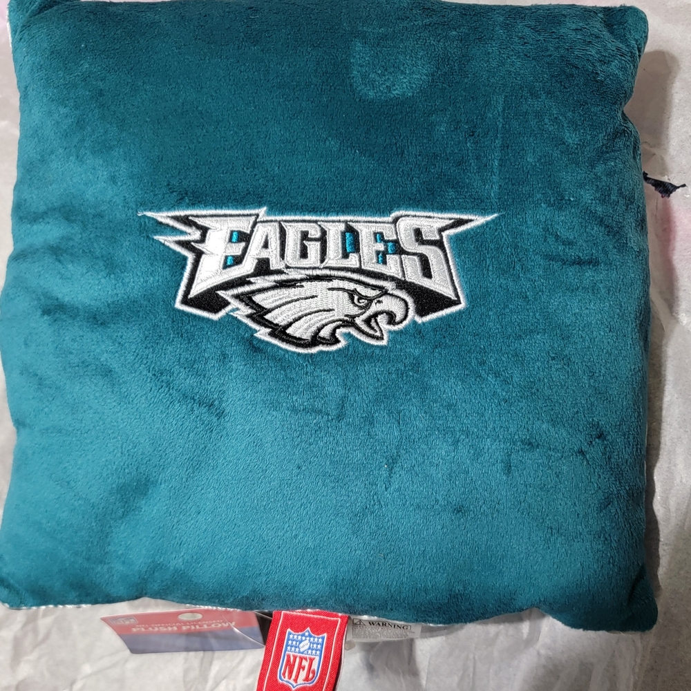 NFL Philadelphia Eagles Teal Toss Cushion Pillow Kids Pets Officially Licensed